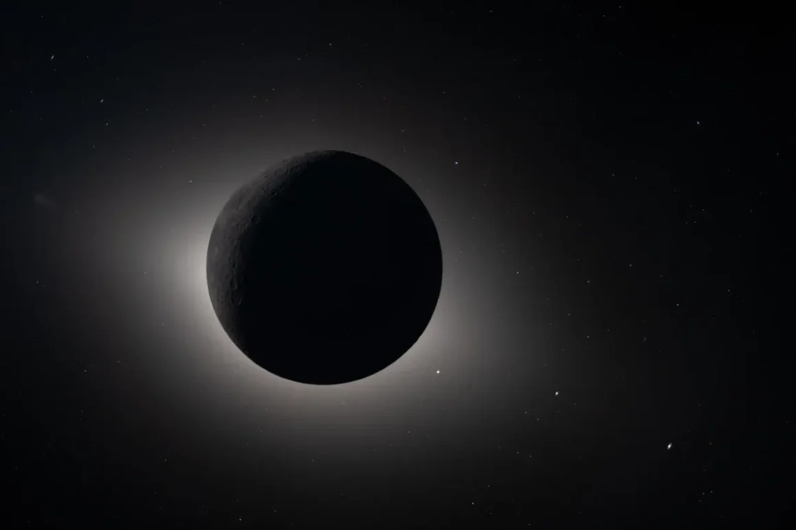 Artemis II space eclipse showing the Moon blocking the Sun with the corona visible around it